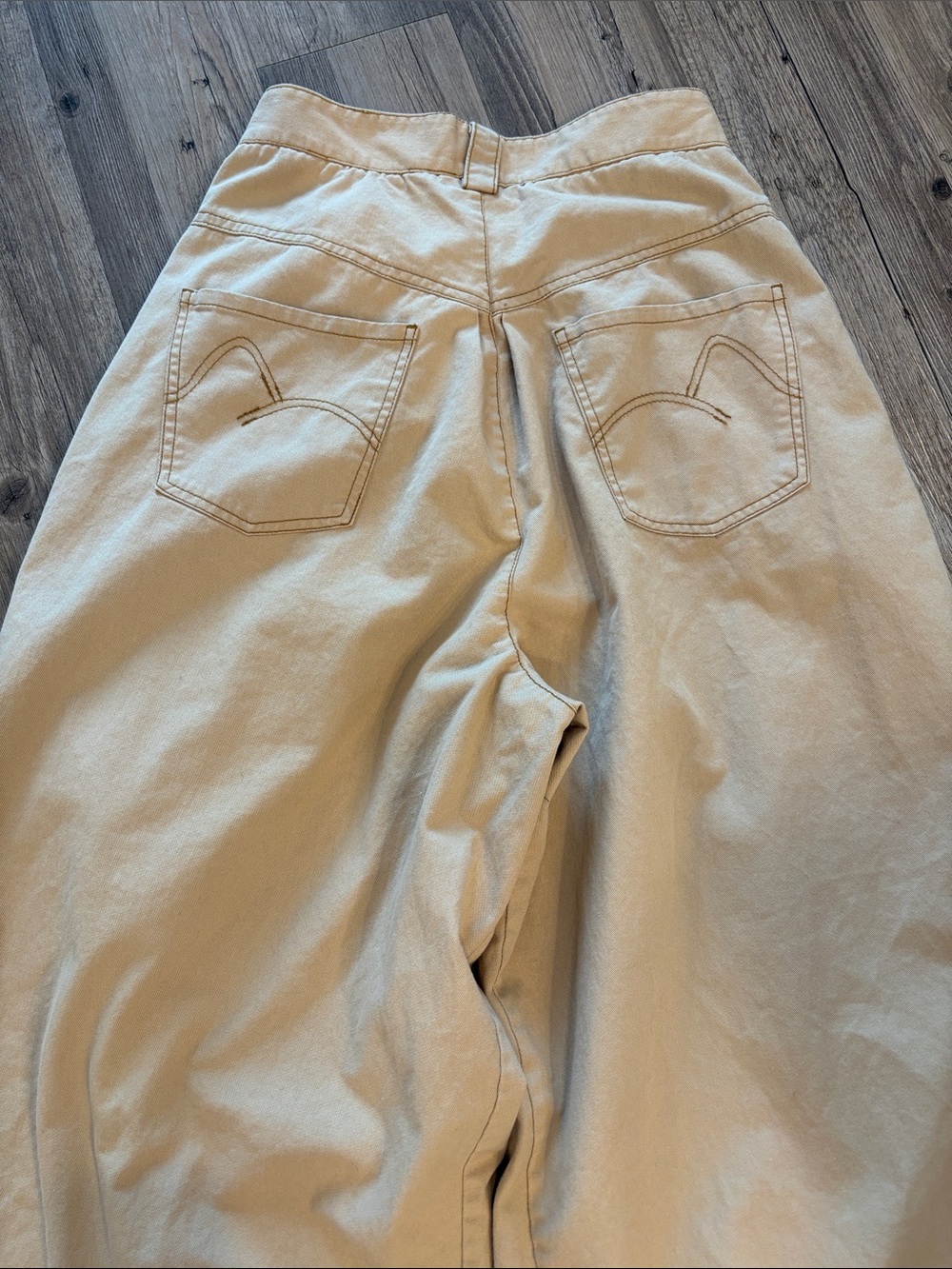 Farm Rio Khaki Wide Leg Palazzo Pants Low Rise Pleated 100% Cotton S - Picture 12 of 15